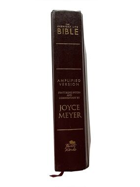 Everyday Life Bible Joyce Meyer Amplified Leather Bound Hard Cover Book 2006 1st